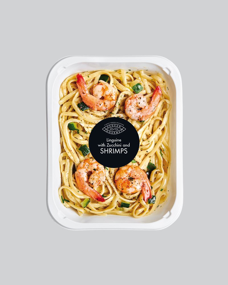 Linguine with saffron and shrimps