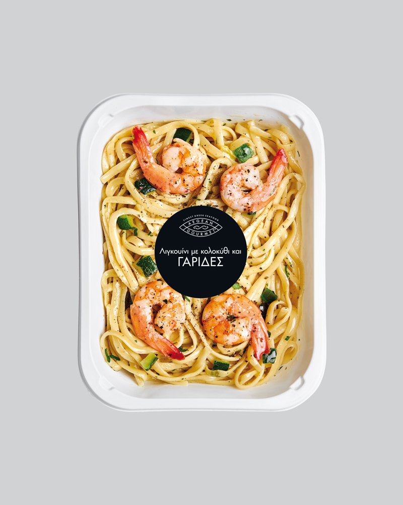 Λιγκουίνι με κολοκύθι και γαρίδες