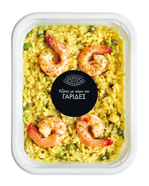 Ριζότο με κάρυ και γαρίδες